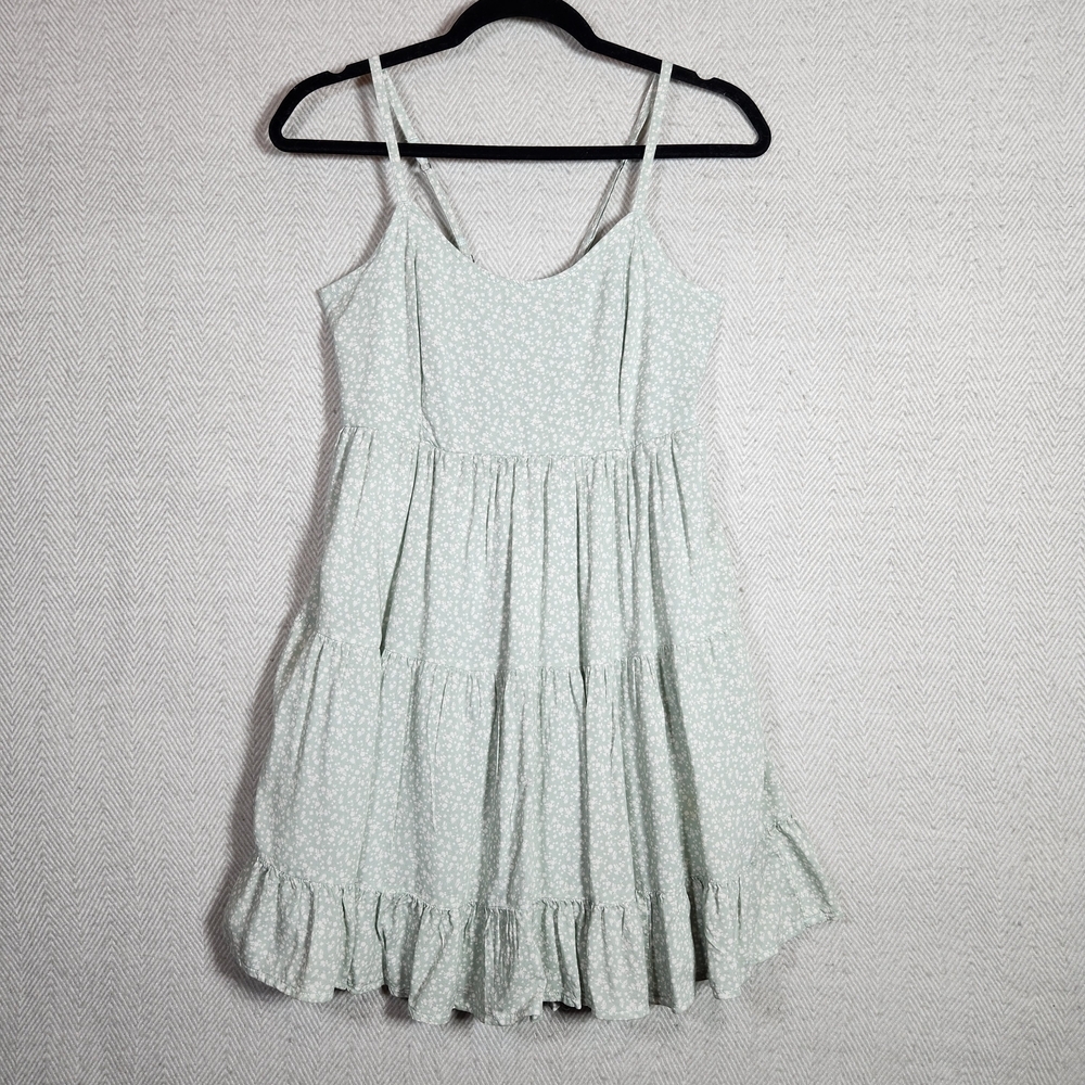 Hollister Mint Light Green Small Spaghetti Strap Lace Back Dress